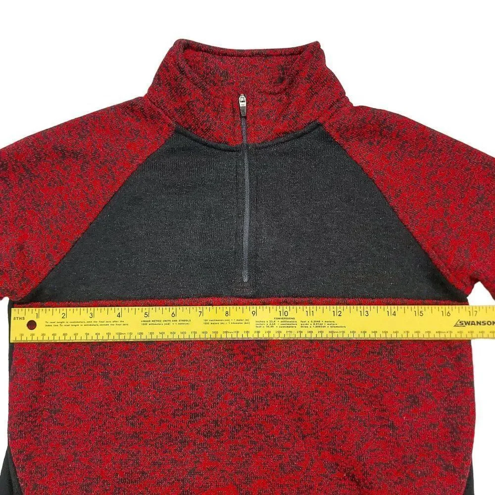 Oshkosh B'gosh Fleece Sweater Boys 14 Red Black 1/4 Zip Lightweight Travel